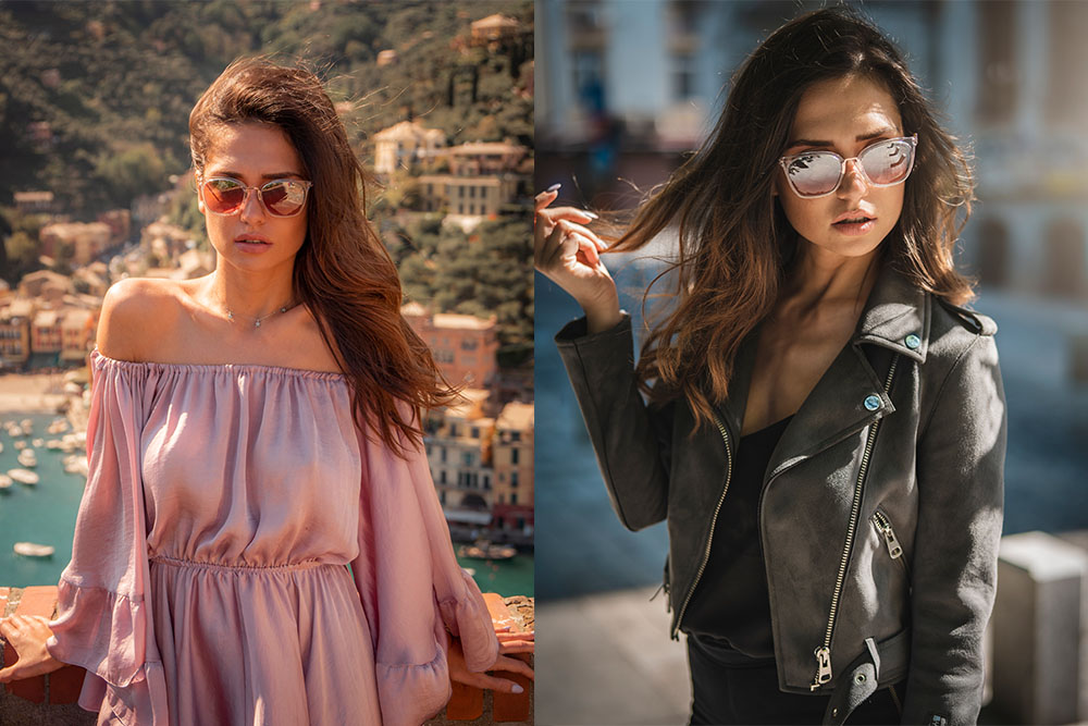 Romanian influencer Florina Toma wears Michael Kors Lugano sunglasses 